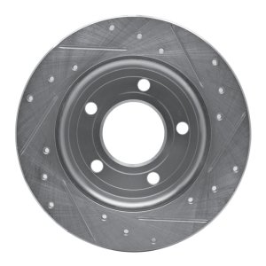 Mazda 3 Brake Rotor (1) - Rear Left - R1 Concepts - Drilled & Slotted - Silver - `04-`13
